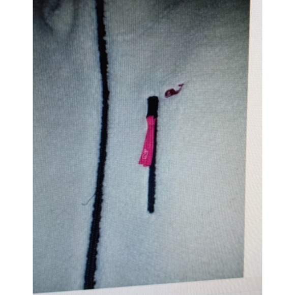 Girl's VINEYARD VINES Reversible Plaid Sherpa Vest Pink Cream Size XL EUC - Picture 3 of 4